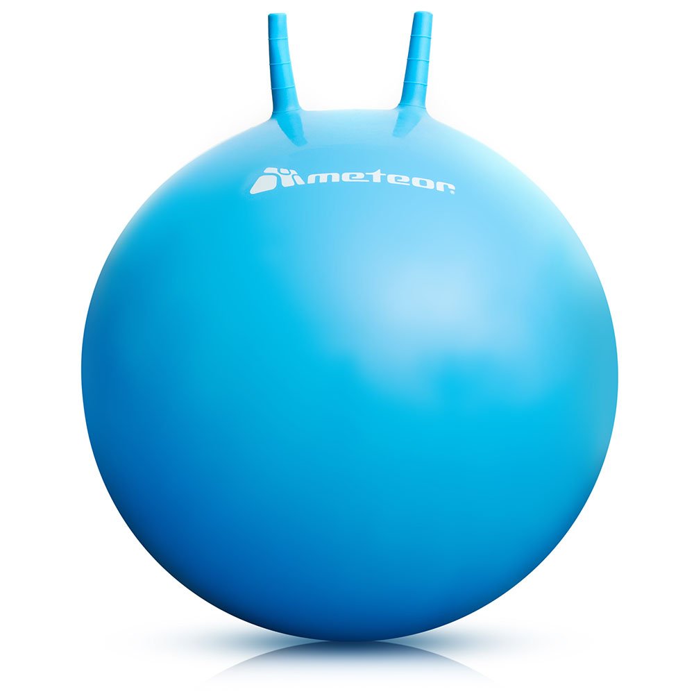 BOUNCY BALL METEOR 55 cm WITH HORN HANDLES blue