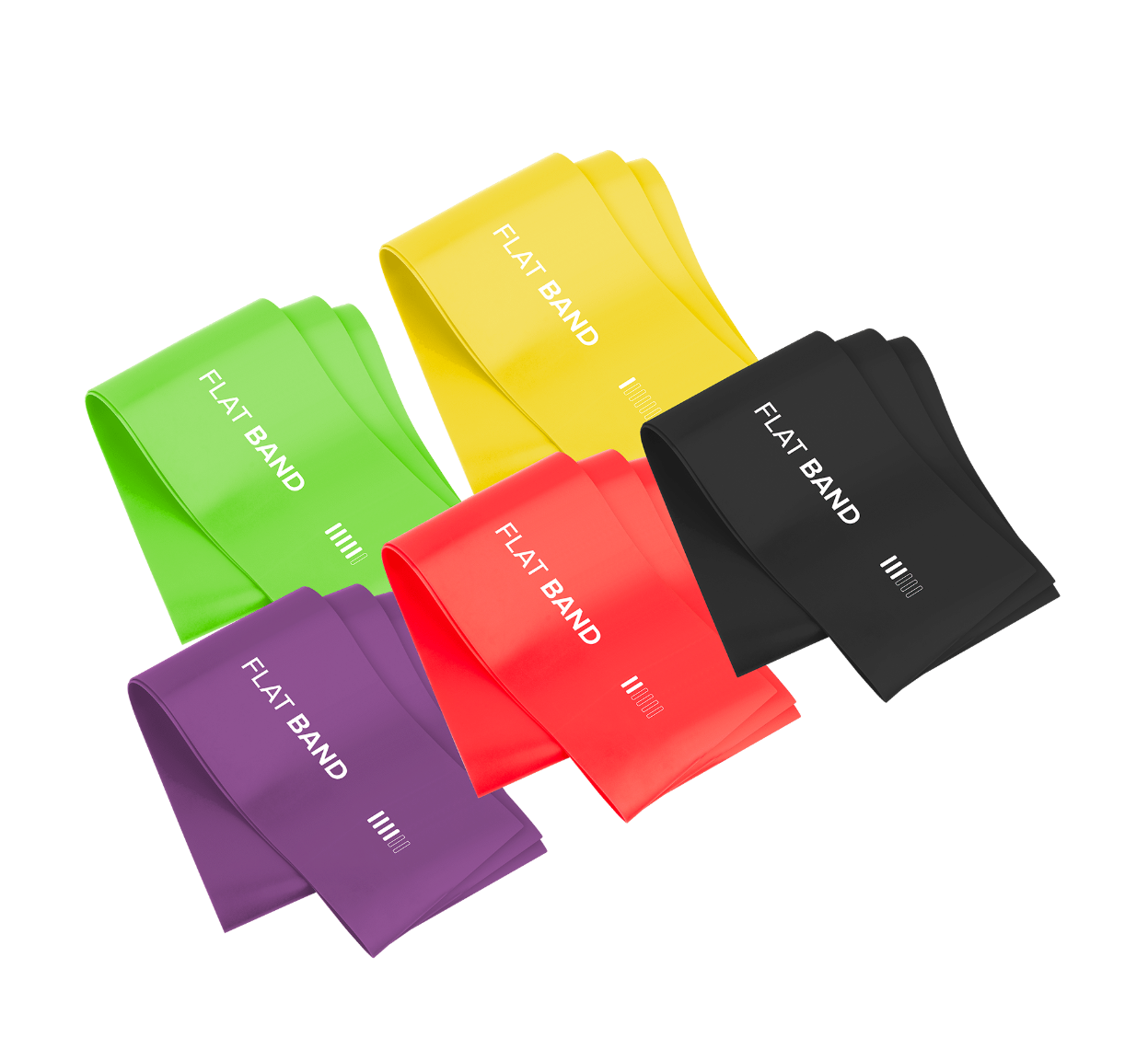 Latex exercise band set 2m - Flat Band LTs-1, 2,5-20 kg, 5 rubber, REBEL ACTIVE