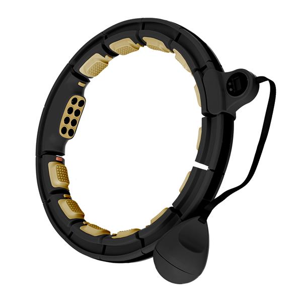 Gymnastics hoop with counter HHM13 NEW HULA HOOP BLACK/GOLD MAGNETIC WITH WEIGHT + COUNTER HMS