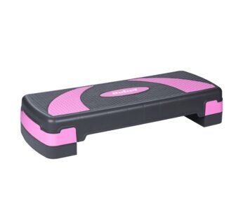 Step for aerobics and fitness exercises, 3 levels, 78 cm, gray-violet, REBEL ACTIVE