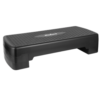Step platform for aerobics and fitness exercises, 2 levels, 68 cm, black, REBEL ACTIVE